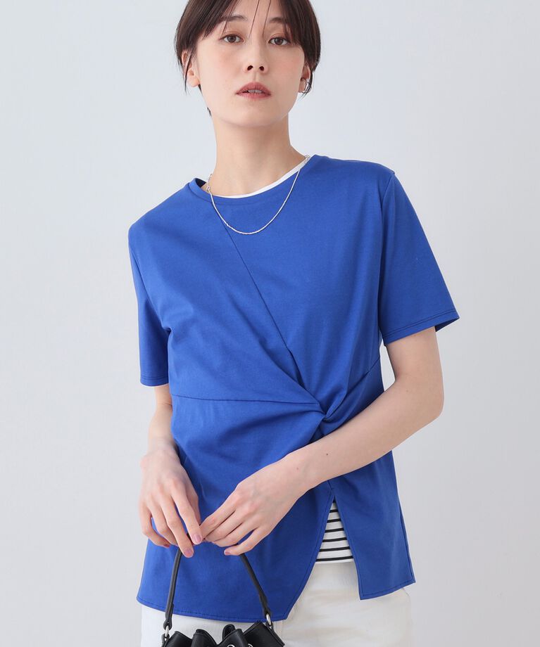 INDIVI「春SALE！【洗える】ねじりデザインTシャツ」|Tシャツ・カットソー|