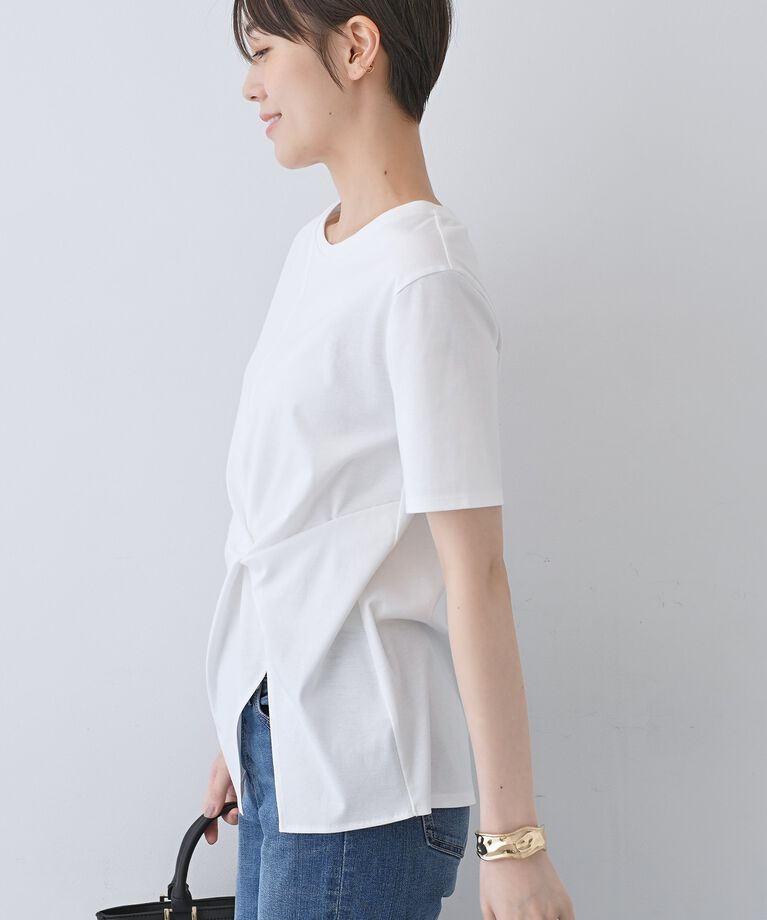INDIVI「春SALE！【洗える】ねじりデザインTシャツ」|Tシャツ・カットソー|