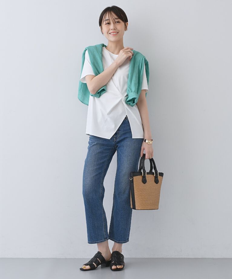 INDIVI「春SALE！【洗える】ねじりデザインTシャツ」|Tシャツ・カットソー|