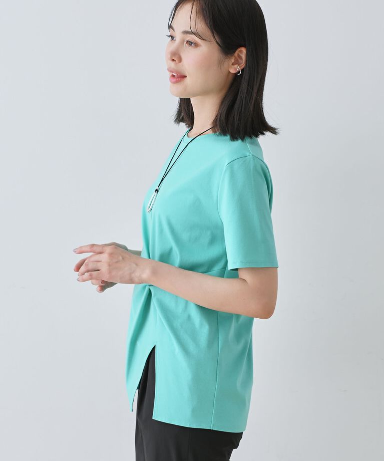 INDIVI「春SALE！【洗える】ねじりデザインTシャツ」|Tシャツ・カットソー|