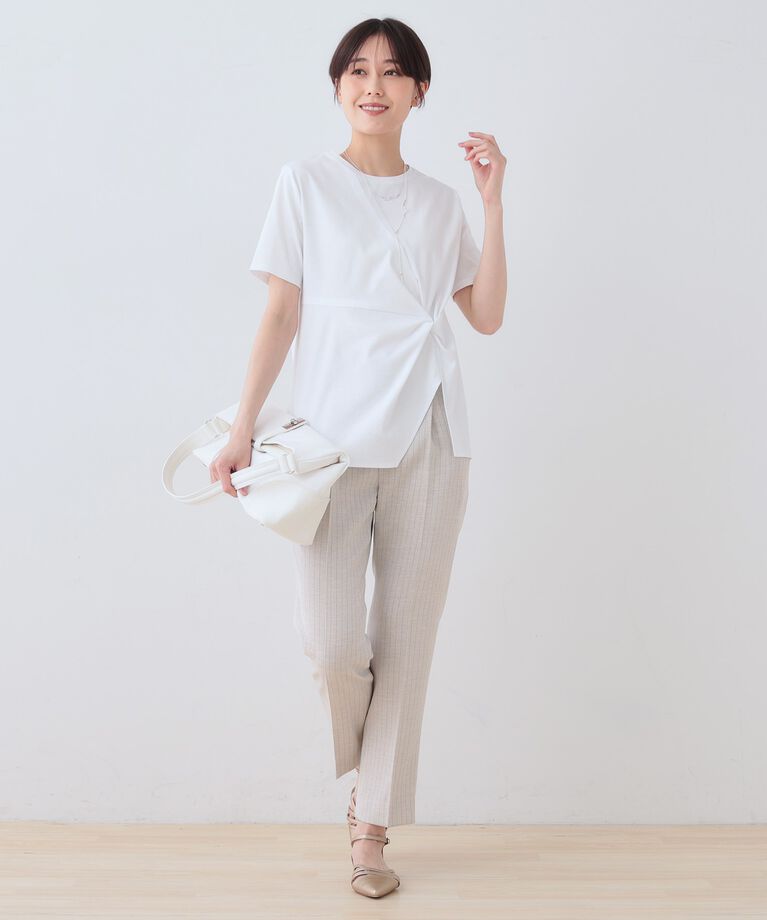 INDIVI「春SALE！【洗える】ねじりデザインTシャツ」|Tシャツ・カットソー|