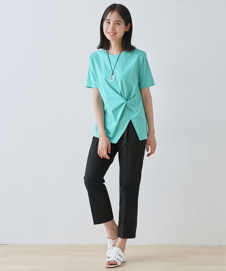 INDIVI「春SALE！【洗える】ねじりデザインTシャツ」|Tシャツ・カットソー|