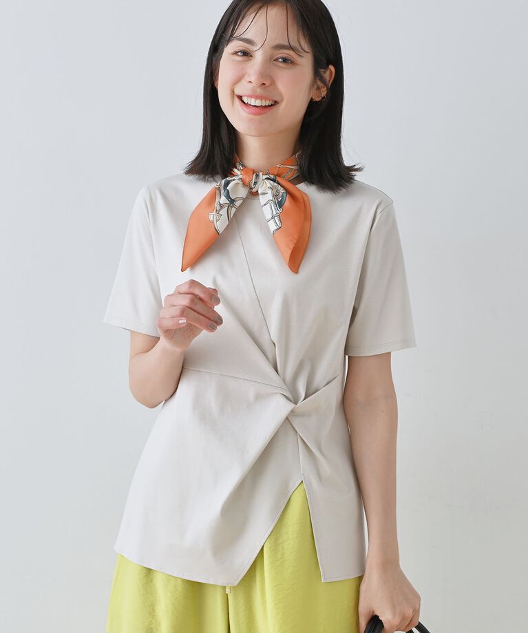 INDIVI「春SALE！【洗える】ねじりデザインTシャツ」|Tシャツ・カットソー|