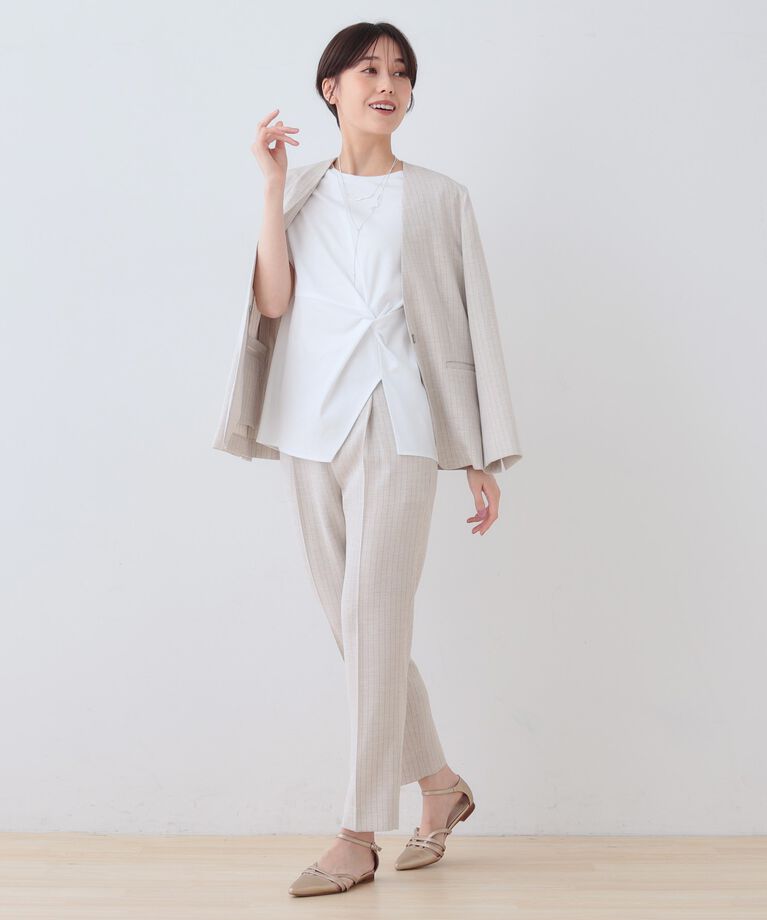 INDIVI「春SALE！【洗える】ねじりデザインTシャツ」|Tシャツ・カットソー|