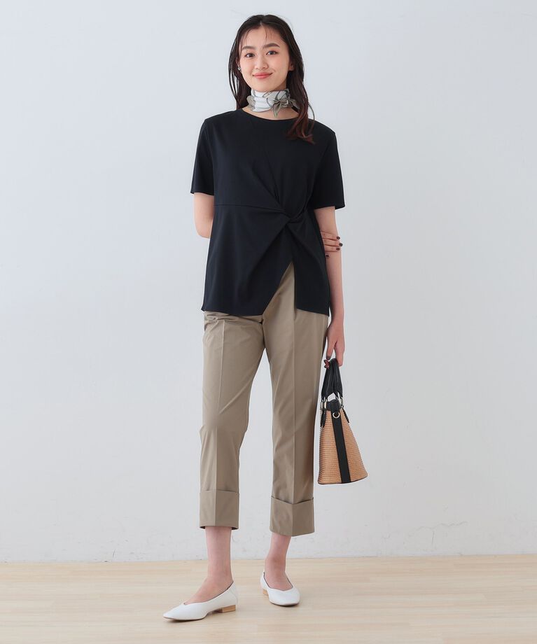 INDIVI「春SALE！【洗える】ねじりデザインTシャツ」|Tシャツ・カットソー|