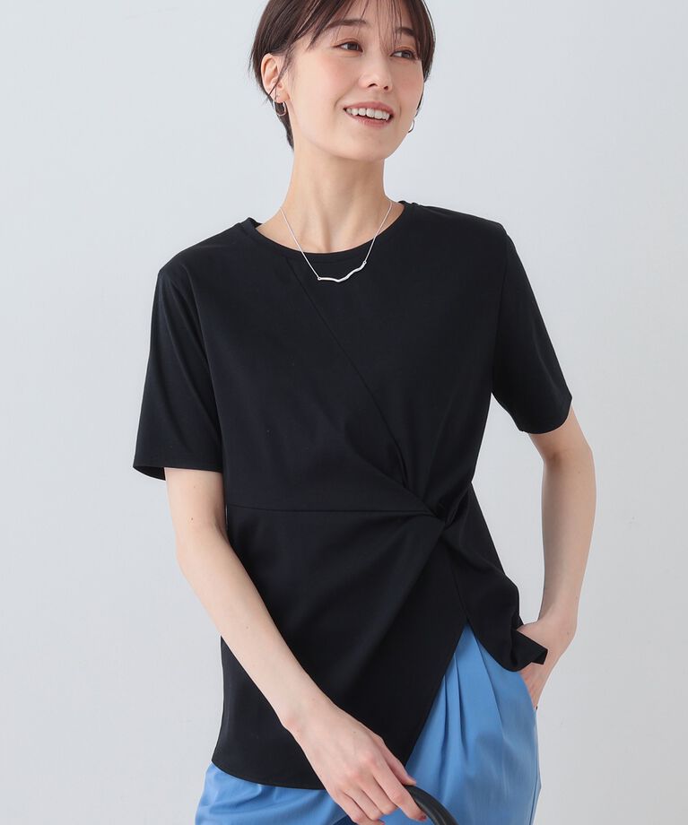 INDIVI「春SALE！【洗える】ねじりデザインTシャツ」|Tシャツ・カットソー|