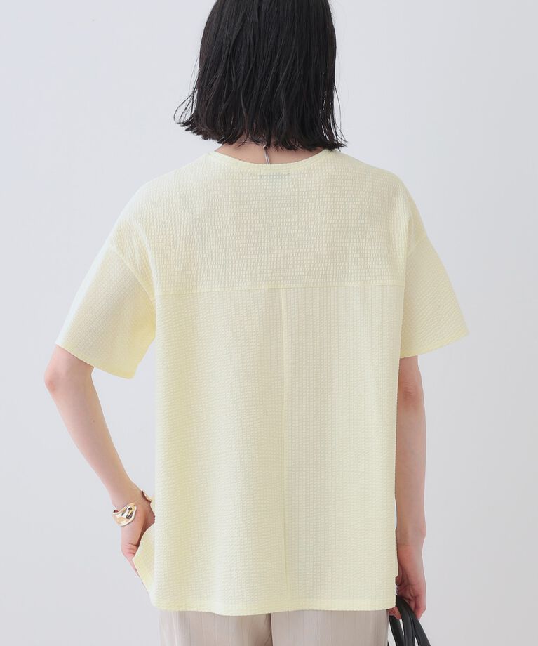 INDIVI「【洗える／体型カバー】凹凸素材フレアデザイントップス」|Tシャツ・カットソー|