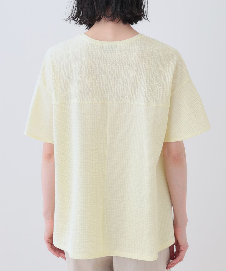 INDIVI「【洗える／体型カバー】凹凸素材フレアデザイントップス」|Tシャツ・カットソー|