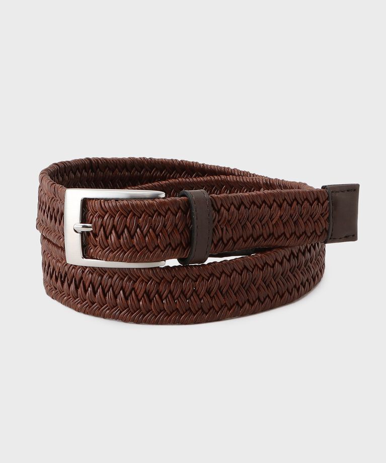 TAKEO KIKUCHI「【Made in JAPAN】リサイクルレザー ゴムメッシュベルト」|ベルト|キャメルブラウン(0