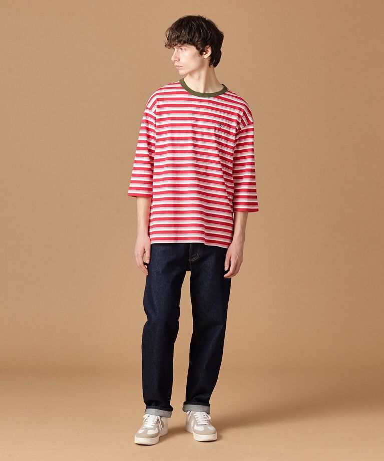 40CARATS&525「【Sサイズ～】ボーダー7分袖プルオーバージャージ」|Tシャツ・カットソー|
