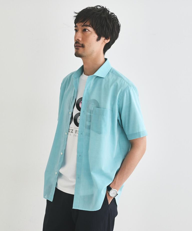 TAKEO KIKUCHI「接触冷感付き ローン 半袖シャツ」|シャツ・ブラウス|ブルーグリーン(09