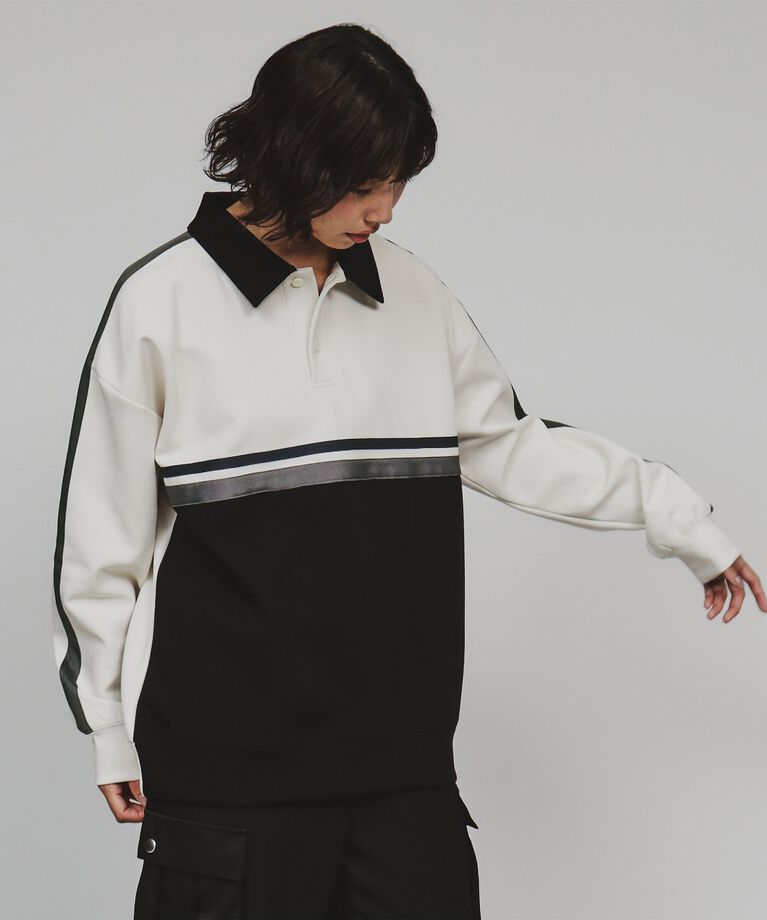 tk.TAKEO KIKUCHI「テープ配色ポロカットソー」|Tシャツ・カットソー|ｵﾌﾎﾜｲﾄ(503)