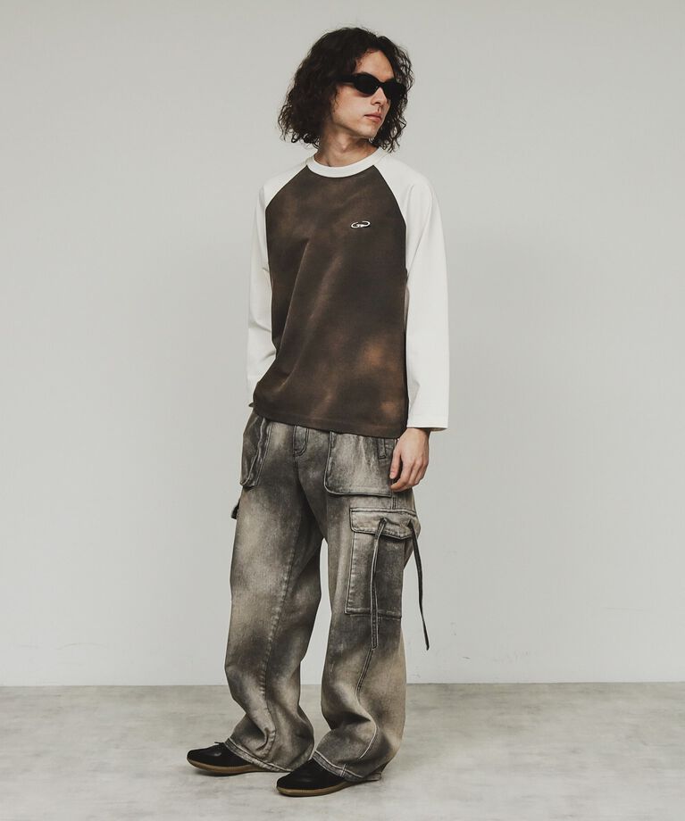 tk.TAKEO KIKUCHI「ブリーチラグランスリーブTシャツ」|Tシャツ・カットソー|