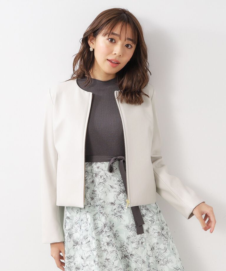 index「≪S-LLsize≫ シンセティックレザーノーカラーブルゾン【ストレッチ/洗える】」|ブルゾン・スタジャン|ｸﾞﾚｰｼﾞｭ(050)
