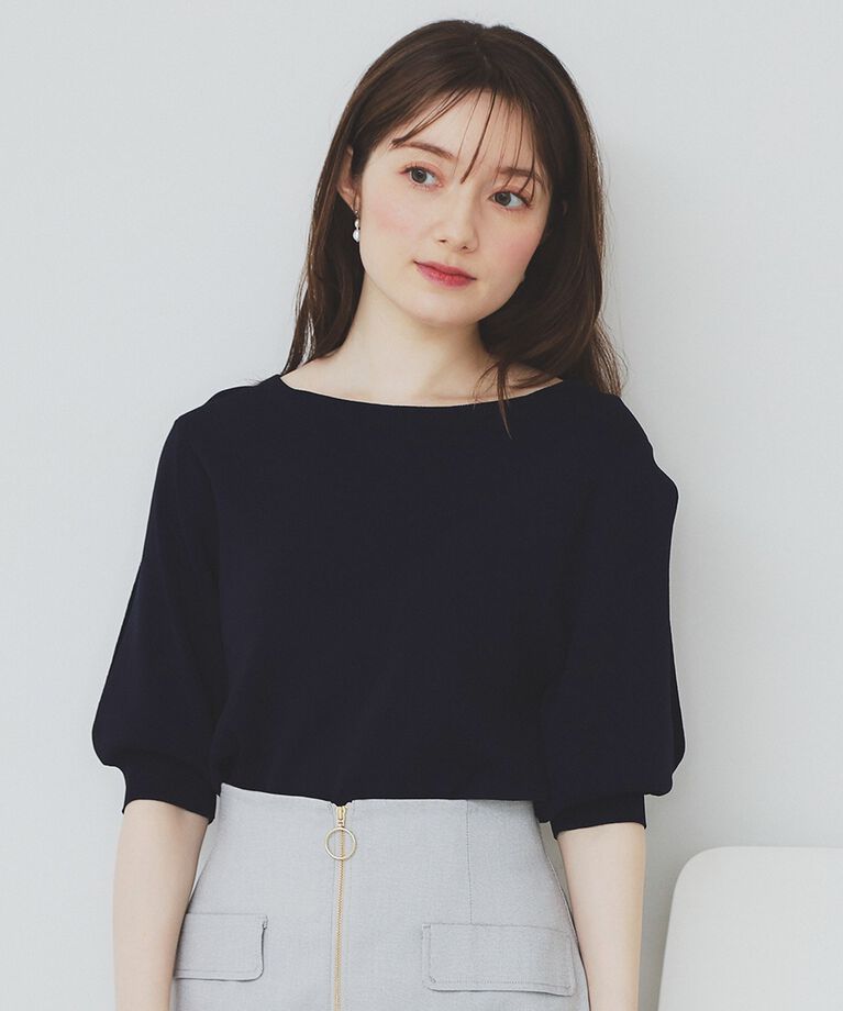 index「《6色展開/XS-LLサイズ》ドライタッチ デザインスリーブニット【洗濯機洗い可/接触冷感/抗ピル】」|ニット・セーター|