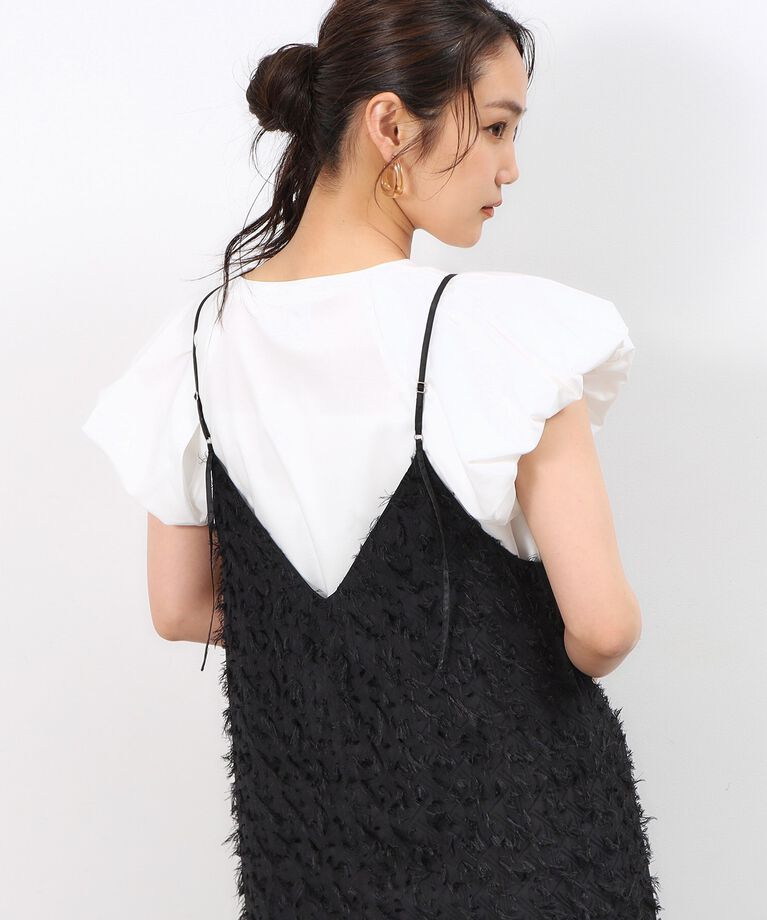 OPAQUE.CLIP「《美人百花掲載》バルーンスリーブカットソー【洗濯機洗い可】」|Tシャツ・カットソー|