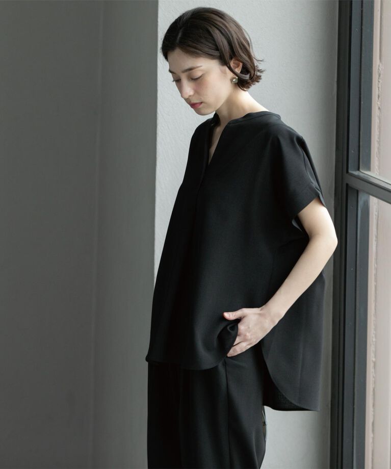OPAQUE.CLIP「《7色展開/SS-LLサイズ》ストレッチスキッパーブラウス/セットアップ対応【洗濯機洗い可/防シワ】」|シャツ・ブラウス|