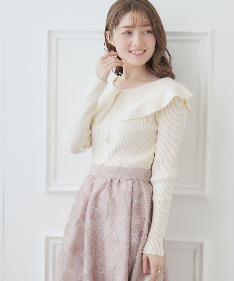 Couture broach「【2024春新作】【前後2WAY】ビッグカラーニット」|ニット・セーター|