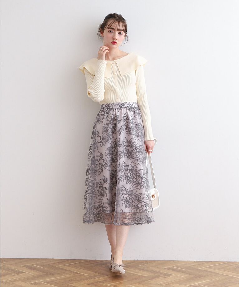 Couture broach「【2024春新作】【前後2WAY】ビッグカラーニット」|ニット・セーター|