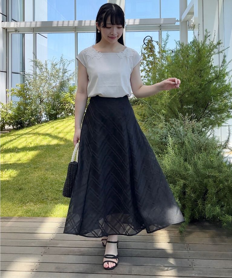 Couture broach「【接触冷感・UV・アンチピリング】フレンチスリーブエンブロカットソー」|Tシャツ・カットソー|