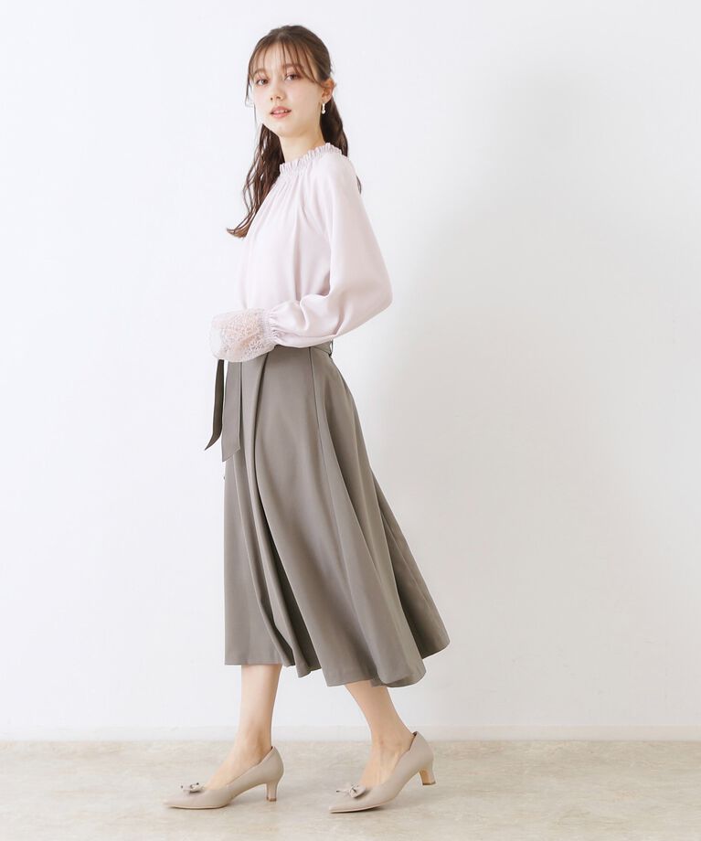 Couture broach「【きれいめ・美脚効果・通勤】ネオシャンブルラップ風スカート」|スカート|