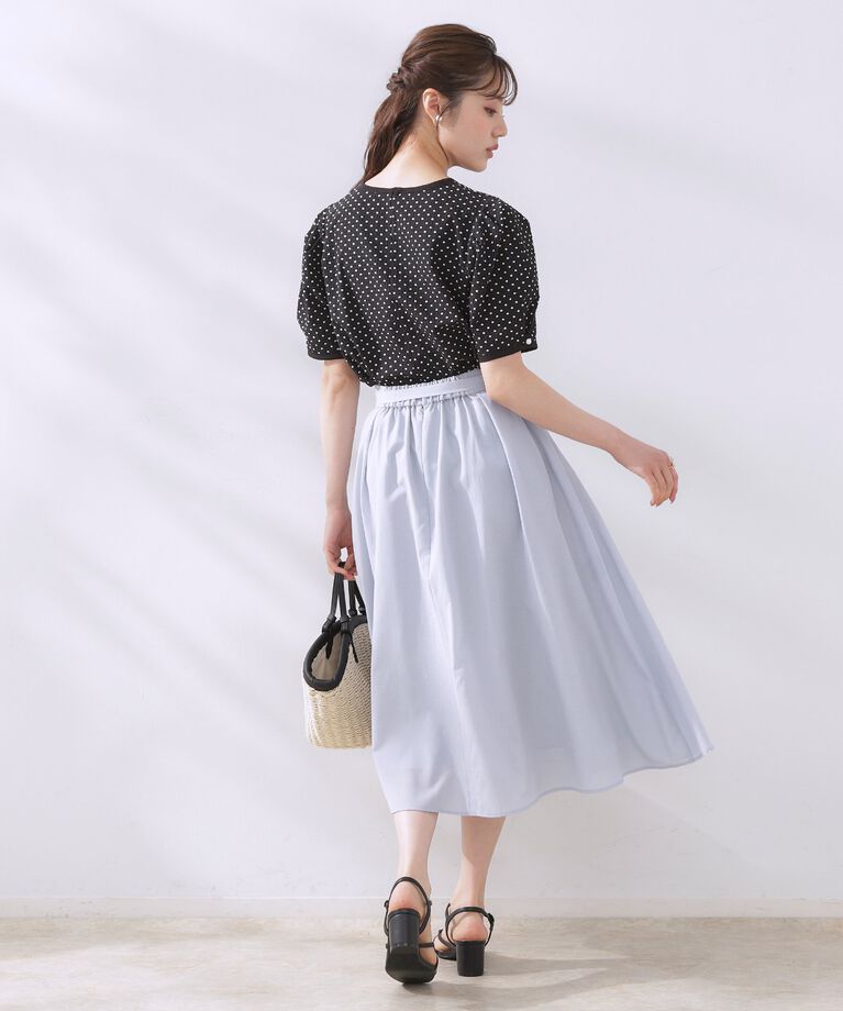 Couture broach「【きれいめ・通勤】細リボン付きパレットボイルスカート」|スカート|