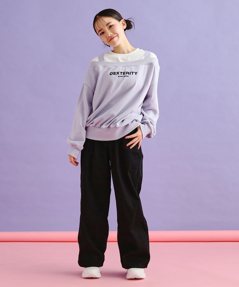 PINK-latte「ミニ裏毛レイヤードプルオーバー」|Tシャツ・カットソー|