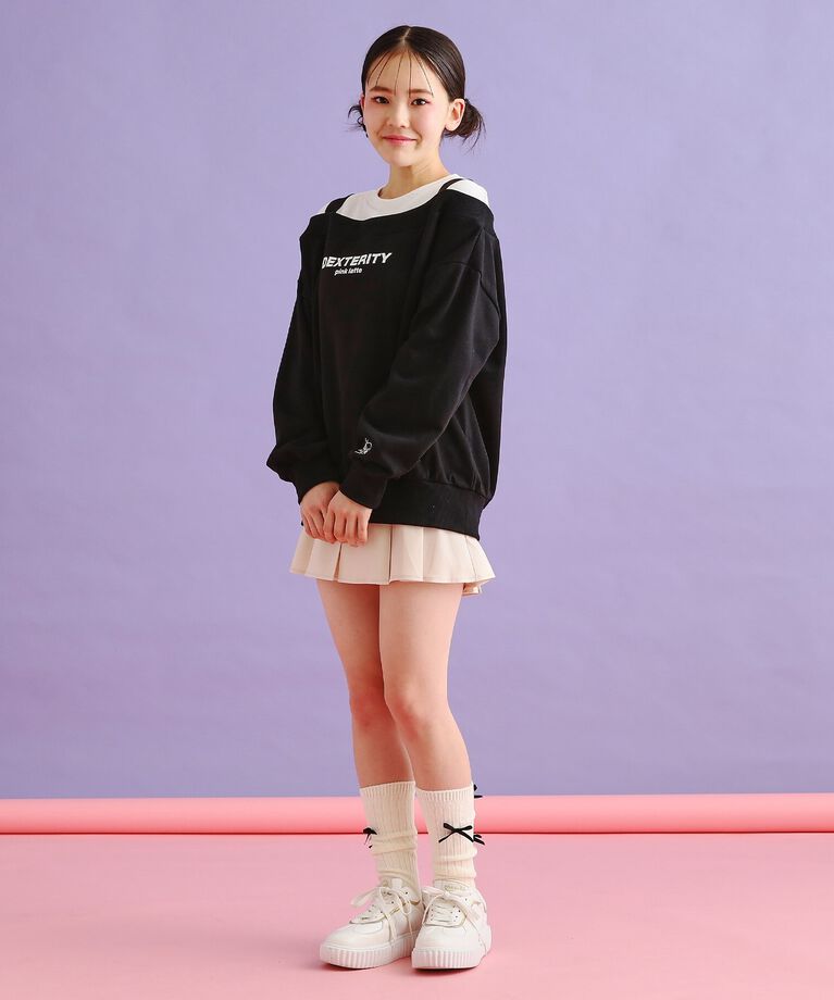 PINK-latte「ミニ裏毛レイヤードプルオーバー」|Tシャツ・カットソー|
