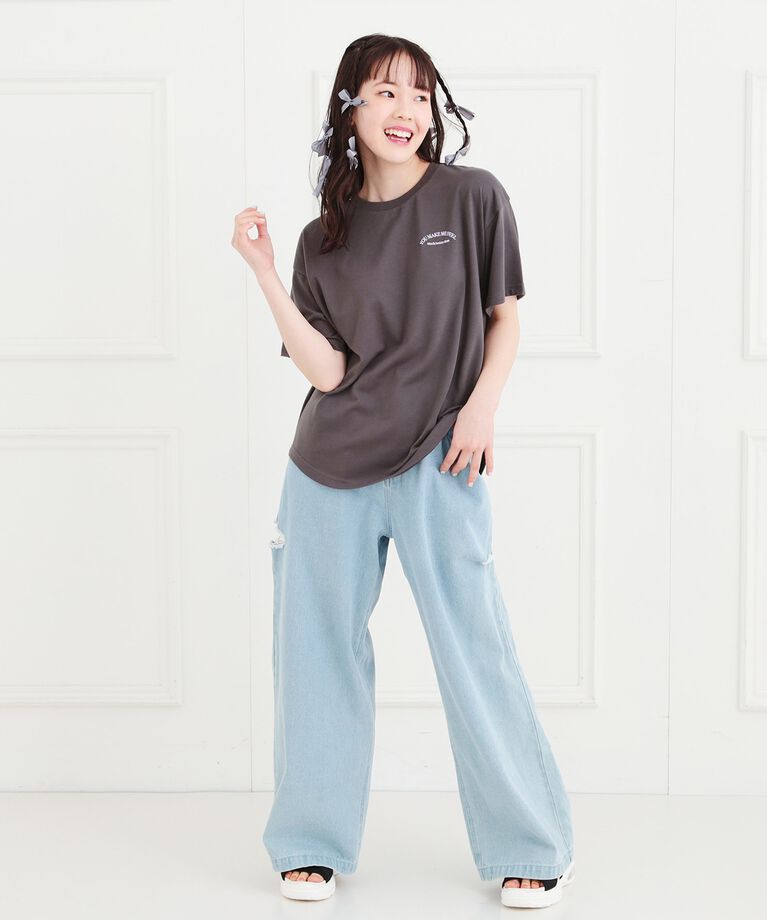 PINK-latte「接触冷感くまちゃんTシャツ」|Tシャツ・カットソー|