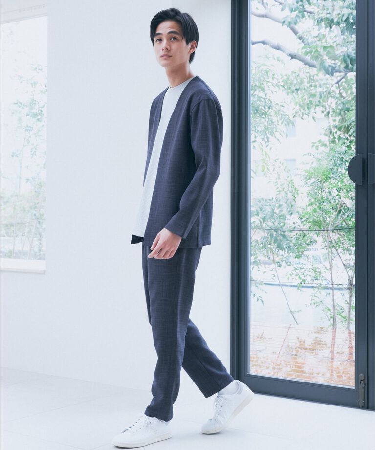 THE SHOP TK「【セットアップ可／ドライタッチ】Reflax（R） リネンライクノーカラーカーディガン」|テーラードジャケット|