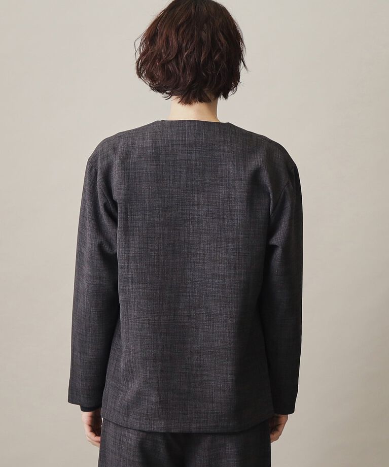 THE SHOP TK「【セットアップ可／ドライタッチ】Reflax（R） リネンライクノーカラーカーディガン」|テーラードジャケット|