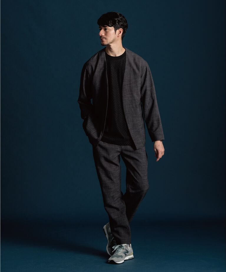 THE SHOP TK「【セットアップ可／ドライタッチ】Reflax（R） リネンライクノーカラーカーディガン」|テーラードジャケット|