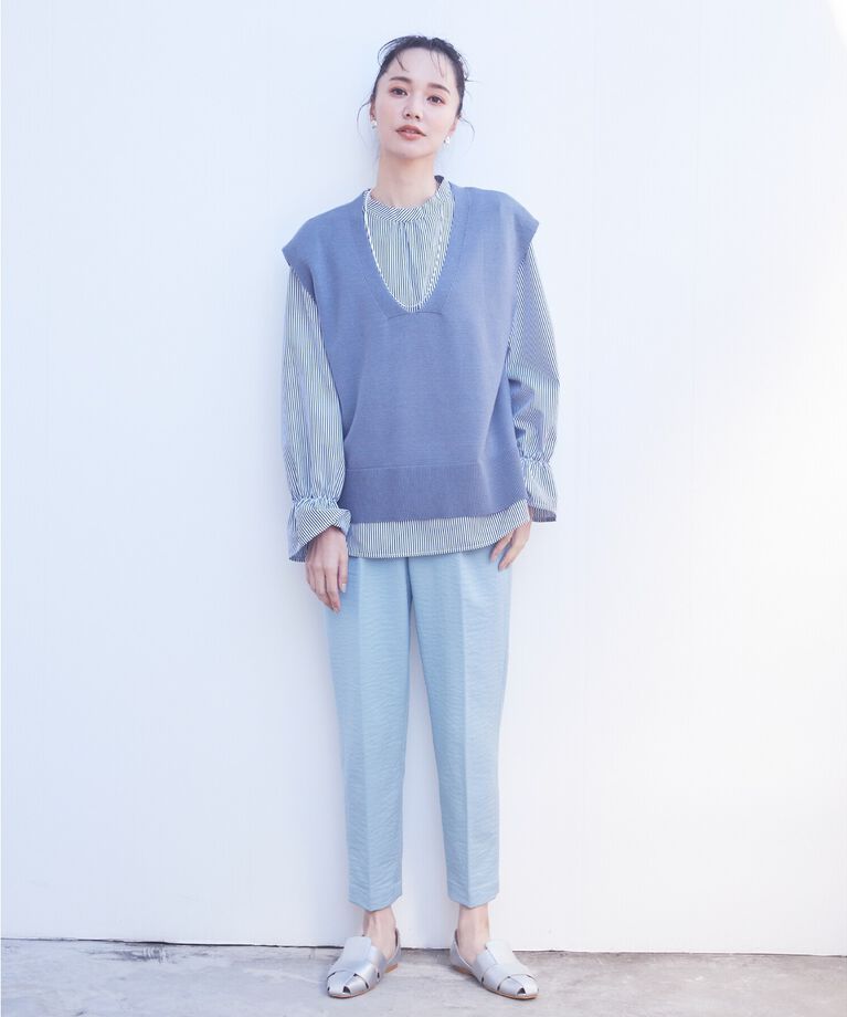 THE SHOP TK「【5色展開/美脚/環境に優しい】ツイルワッシャーテーパードパンツ/洗える」|その他|