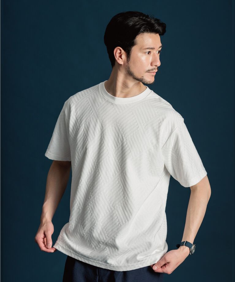 THE SHOP TK「【ご好評につき再入荷！】リンクスジャカード半袖Tシャツ」|Tシャツ・カットソー|
