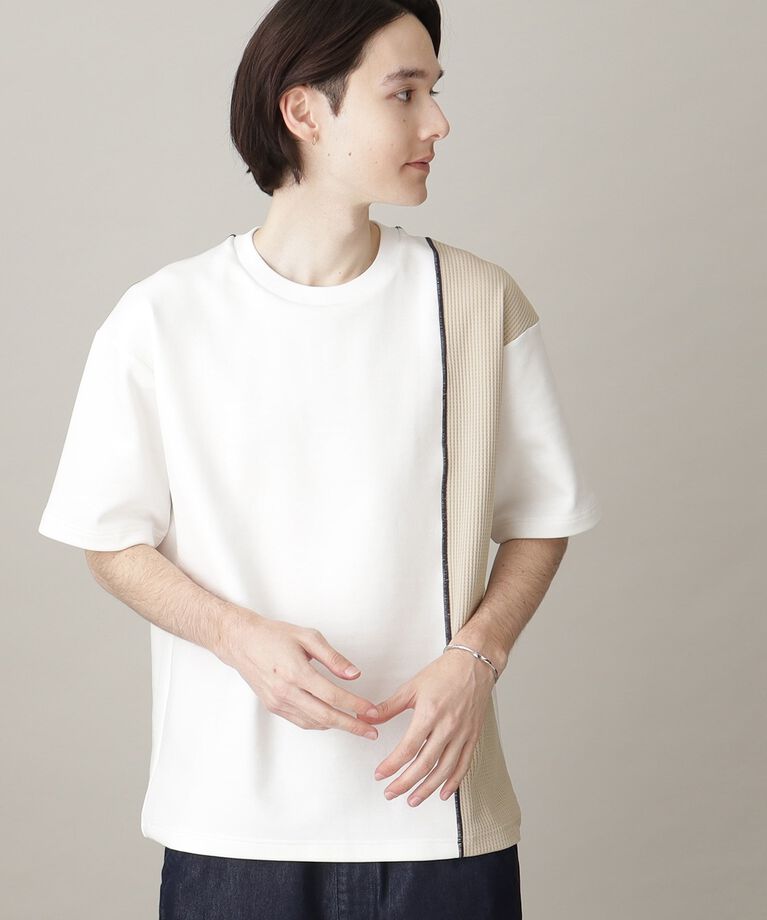 THE SHOP TK「フェザーダンボール切替えTシャツ」|Tシャツ・カットソー|オフホワイト(503