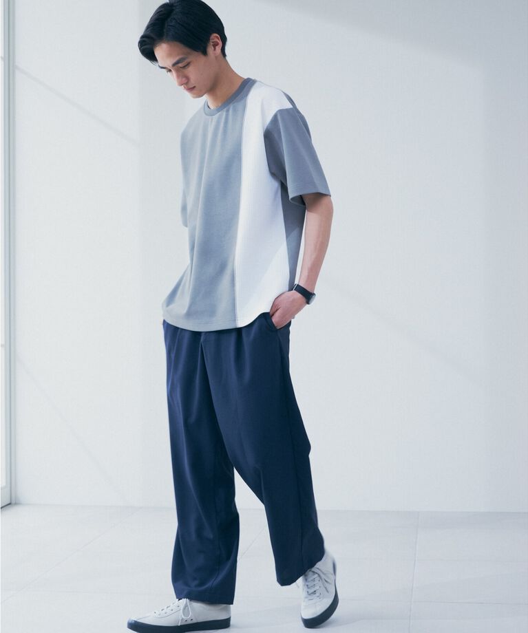 THE SHOP TK「フェザーダンボール切替えTシャツ」|Tシャツ・カットソー|
