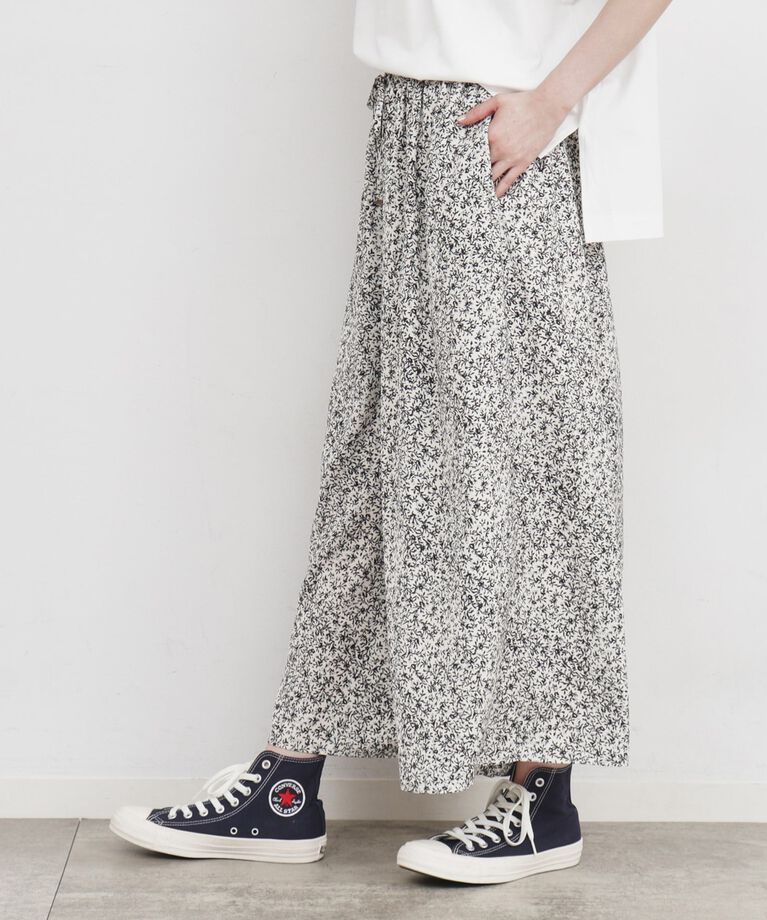 THE SHOP TK「【親子でおそろい】無地&小花柄ギャザースカートパンツ」|その他|オフホワイト小花柄(