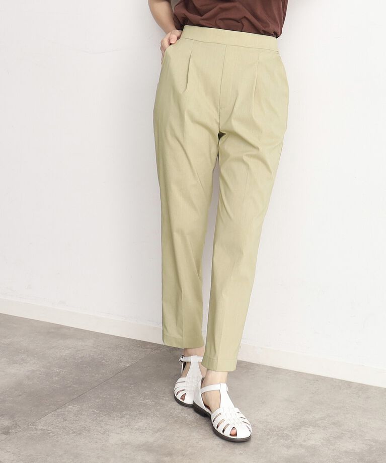 THE SHOP TK「【薄くて軽い！/接触冷感/洗える】美脚ストレッチテーパードパンツ」|その他|オリーブグリーン(0
