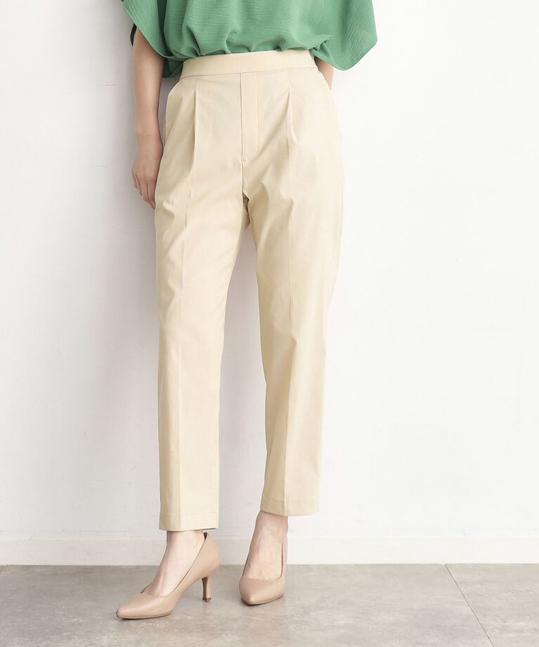 THE SHOP TK「【薄くて軽い！/接触冷感/洗える】美脚ストレッチテーパードパンツ」|その他|ライトベージュ(05
