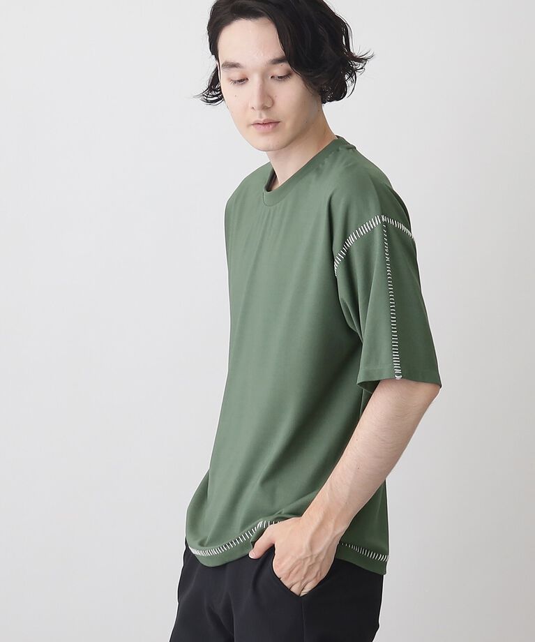 THE SHOP TK「冷感ポンチステッチTシャツ 接触冷感／リラックスシルエット」|Tシャツ・カットソー|