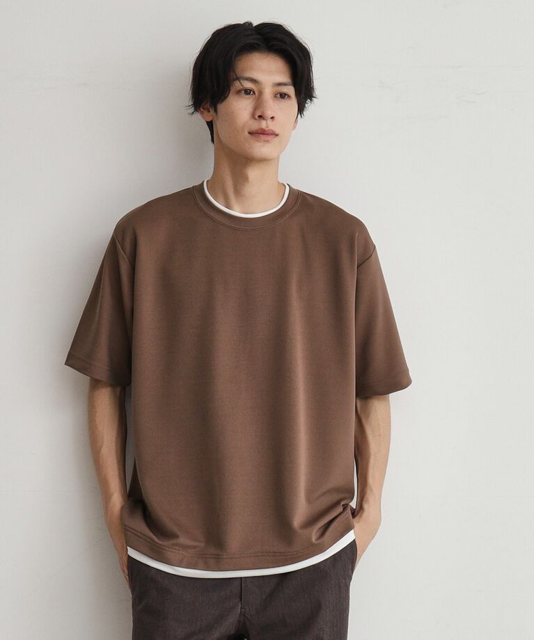 THE SHOP TK「アムンゼンフェイクプルオーバー」|Tシャツ・カットソー|モカブラウン(042