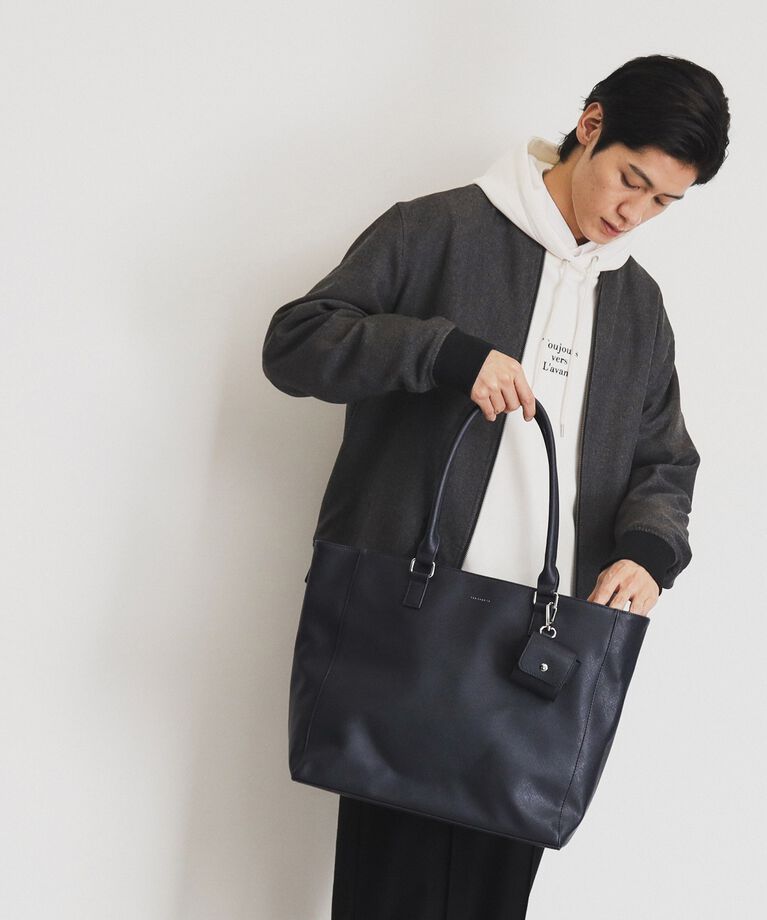 THE SHOP TK「【A4サイズ／ビジネスでも使える】合皮トートバッグ イヤホンケース付き」|トートバッグ|