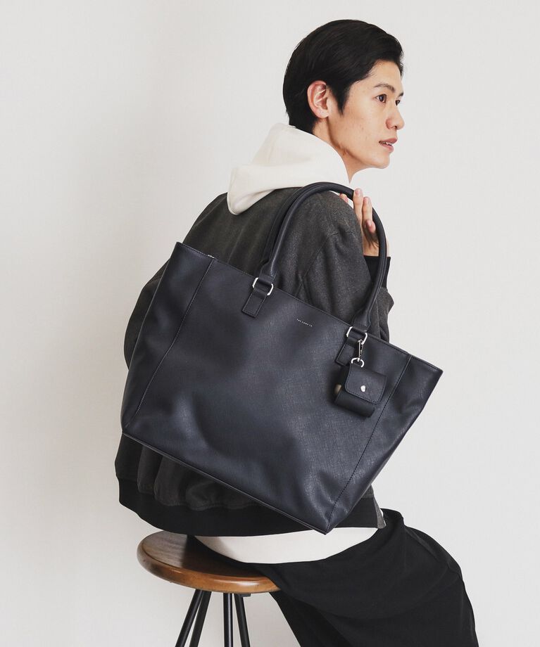 THE SHOP TK「【A4サイズ／ビジネスでも使える】合皮トートバッグ イヤホンケース付き」|トートバッグ|
