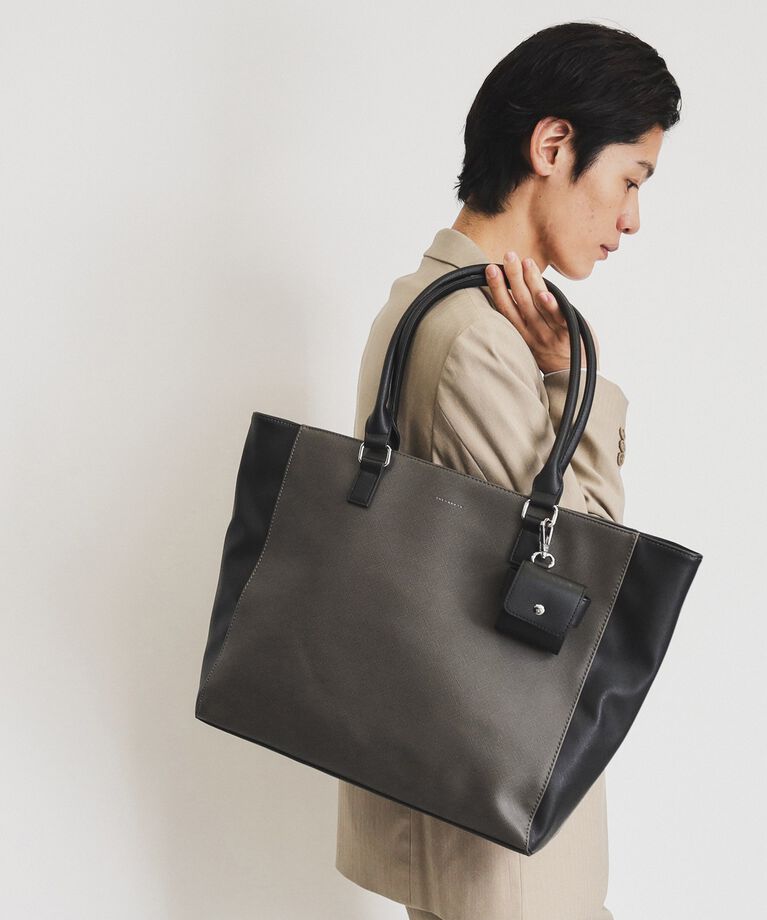 THE SHOP TK「【A4サイズ／ビジネスでも使える】合皮トートバッグ イヤホンケース付き」|トートバッグ|