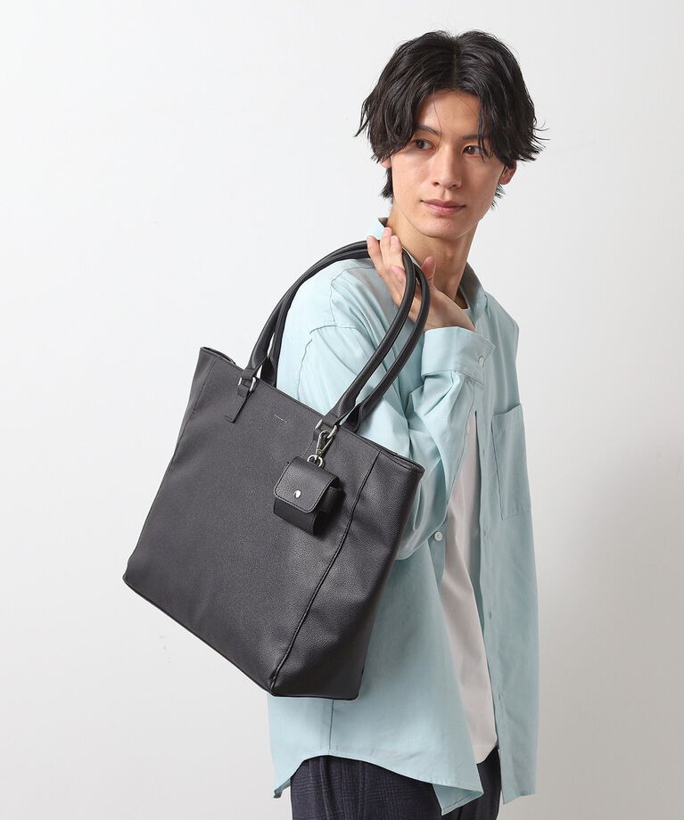 THE SHOP TK「【A4サイズ／ビジネスでも使える】合皮トートバッグ イヤホンケース付き」|トートバッグ|