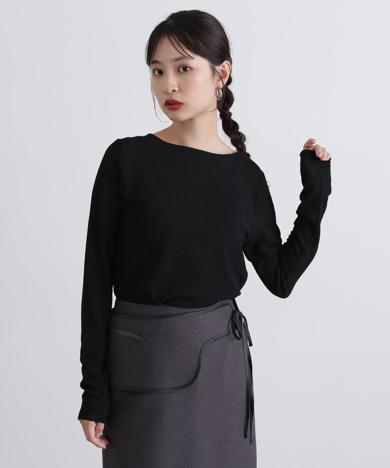  「シュリンクボートネックカットソー」|Tシャツ・カットソー|