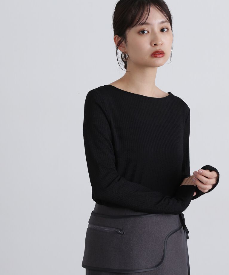  「シュリンクボートネックカットソー」|Tシャツ・カットソー|