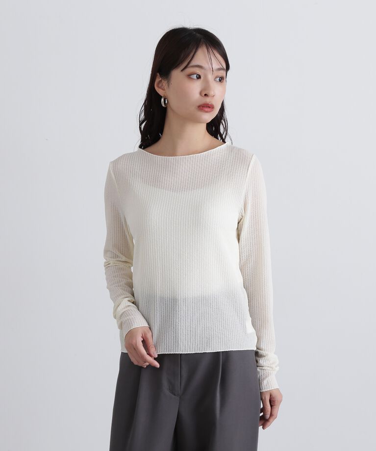  「シュリンクボートネックカットソー」|Tシャツ・カットソー|