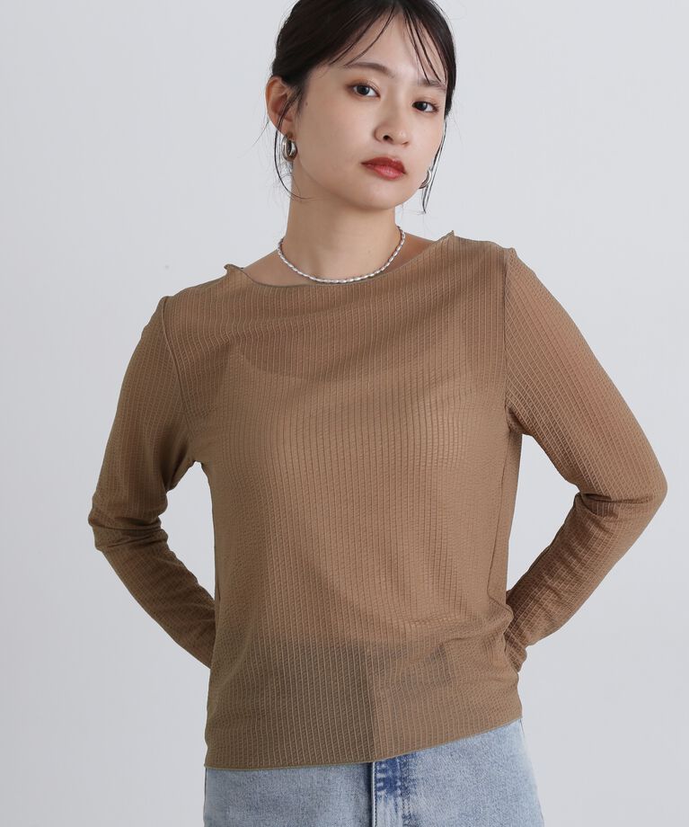  「シュリンクボートネックカットソー」|Tシャツ・カットソー|