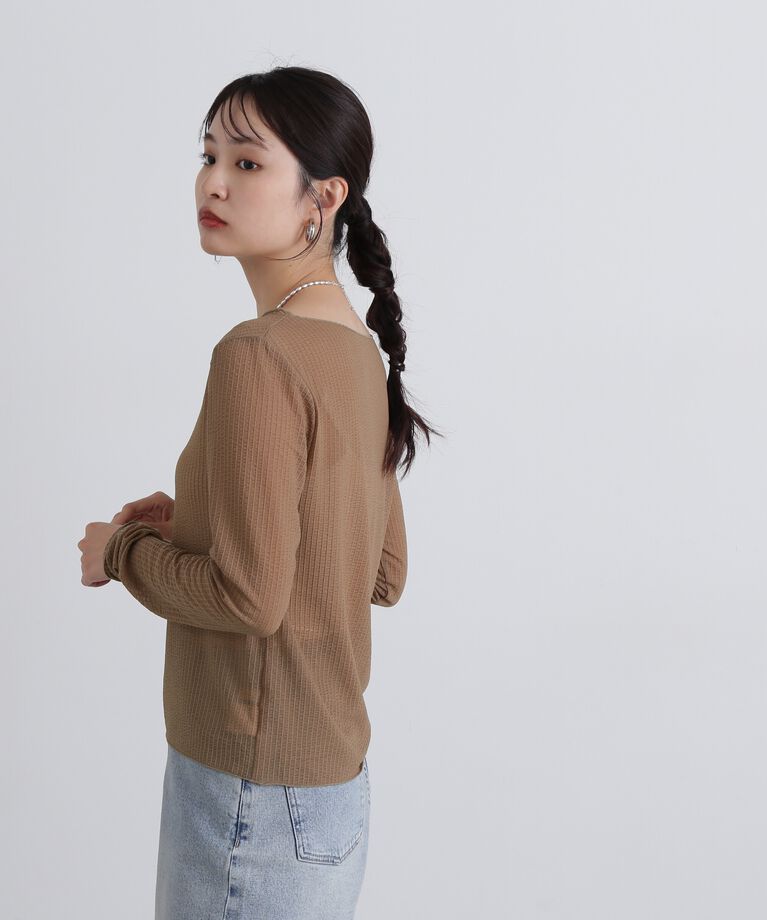  「シュリンクボートネックカットソー」|Tシャツ・カットソー|